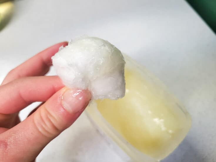 cotton ball dipped in vaseline
